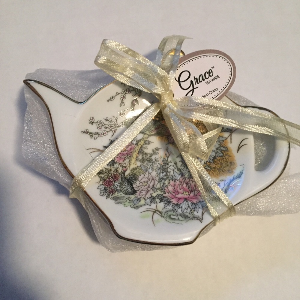 Grace Teaware Tea Bag Plates Teapot Shaped